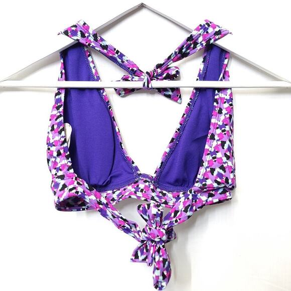 Old Navy Bikini Top Size Large Purple Black Pattern Padded Swim Top Swimsuit​​ - Picture 5 of 9